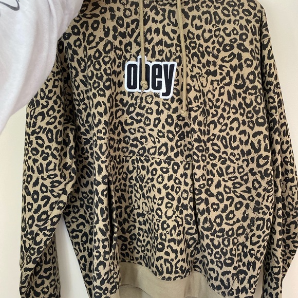 obey cheetah print sweatshirt